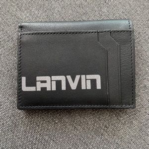 Lanvin | Men Logo Embossed Leather Billfold Wallet Black Unique. BRAND NEW